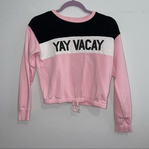 F21 “Yay Vacay” long sleeve sweater